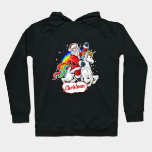 cute-santa-claus-rides-cute-unicorn Hoodie